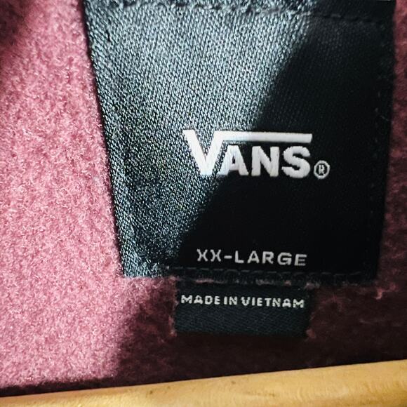 Vans Outdoor Club Long Sleeve Sweatshirt Hoodie Maroon Hooded Casual - XXL - Picture 4 of 5